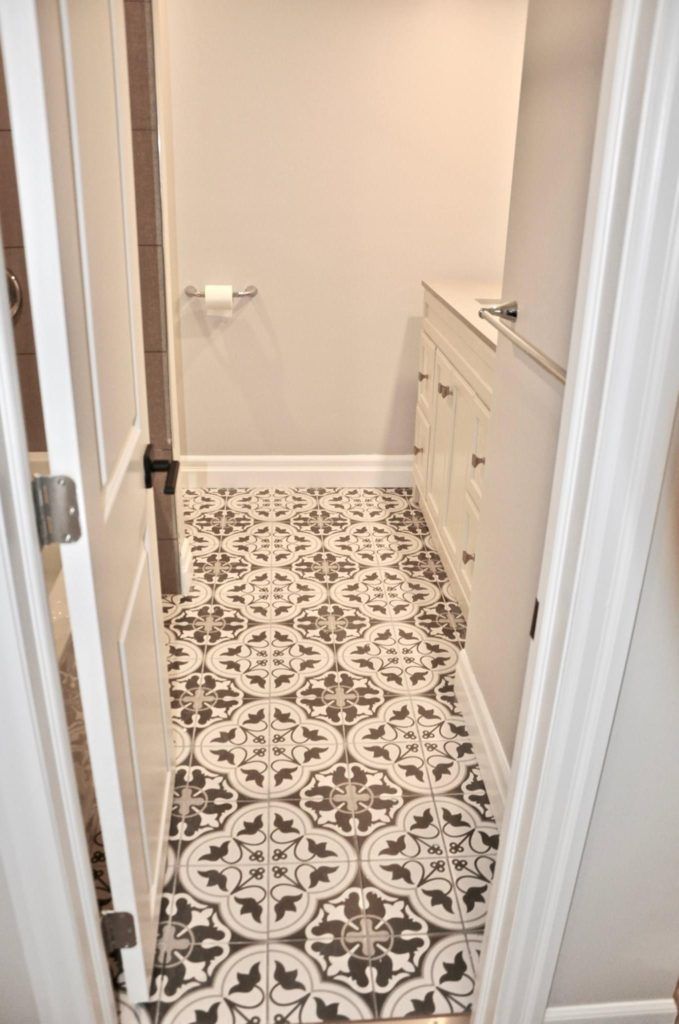 photo of tiling in a household bathroom