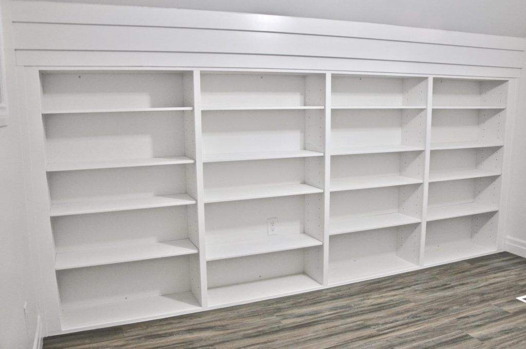 empty white shelving unit on a wall